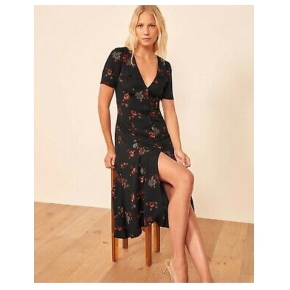 Reformation Dark Floral Dress